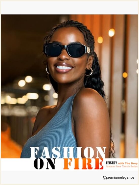 Retro 90s Rectangle Sunglasses Narrow Square Unisex UV400 main image 3